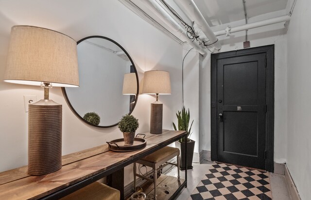 entryway featuring light floors