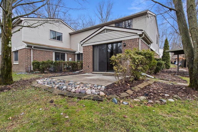 back of property with a patio area