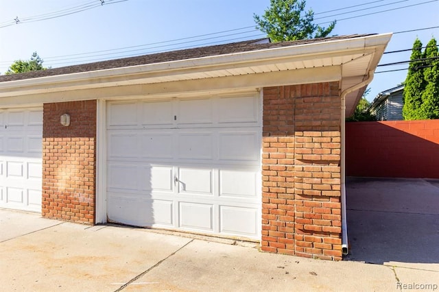 view of garage