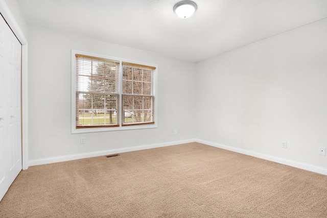 interior space with carpet flooring and a closet