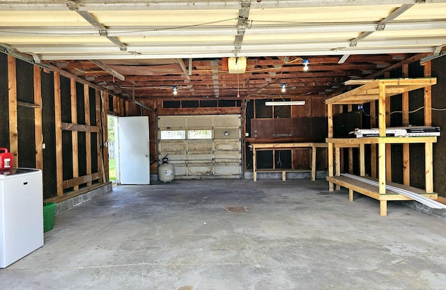 garage with refrigerator