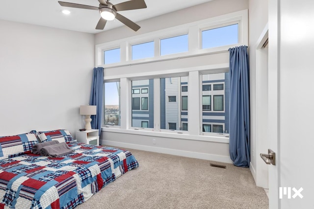631 Fairview Ave NE Unit 2, Grand Rapids, MI 49503 - carpeted bedroom featuring ceiling fan, recessed lighting, visible vents, and baseboards