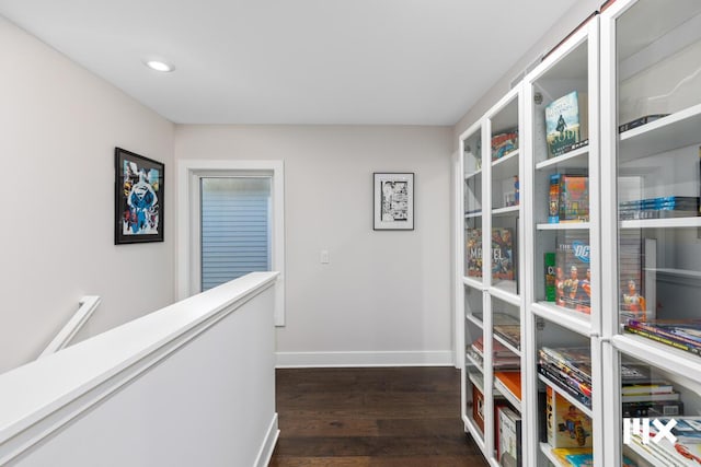 631 Fairview Ave NE Unit 2, Grand Rapids, MI 49503 - corridor featuring recessed lighting, baseboards, dark wood finished floors, and an upstairs landing