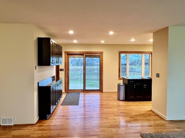 interior space featuring light hardwood / wood-style floors