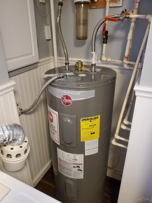 utilities featuring electric water heater