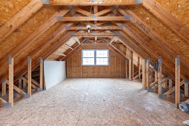 view of unfinished attic