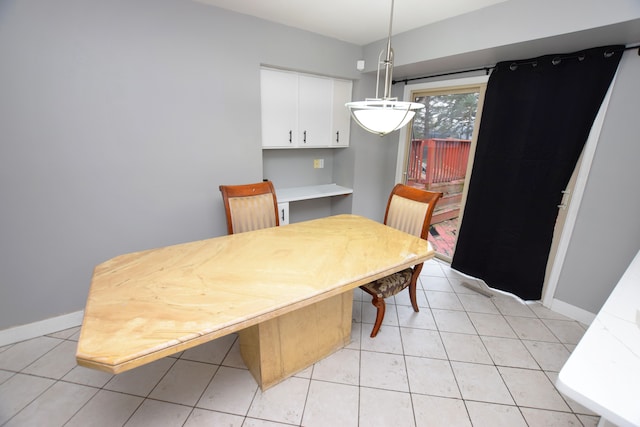 view of tiled dining space