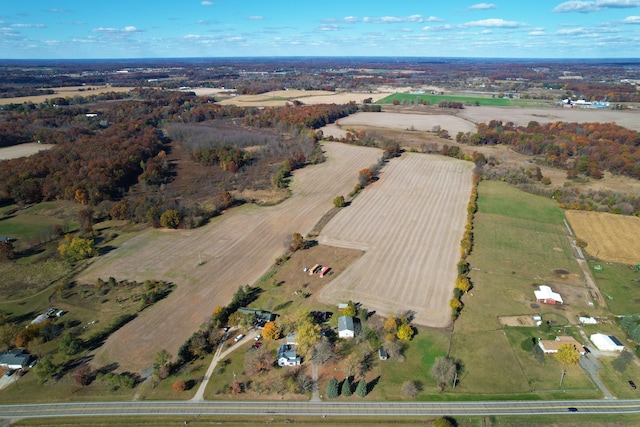 aerial view with a rural view