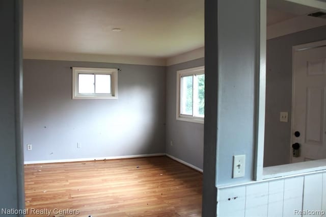 empty room featuring light hardwood / wood-style floors