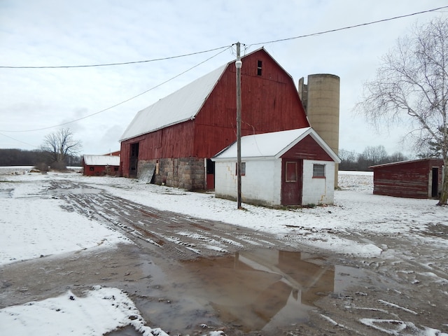 view of snow covered structure