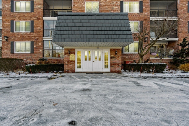 exterior space featuring french doors