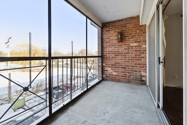 view of unfurnished sunroom