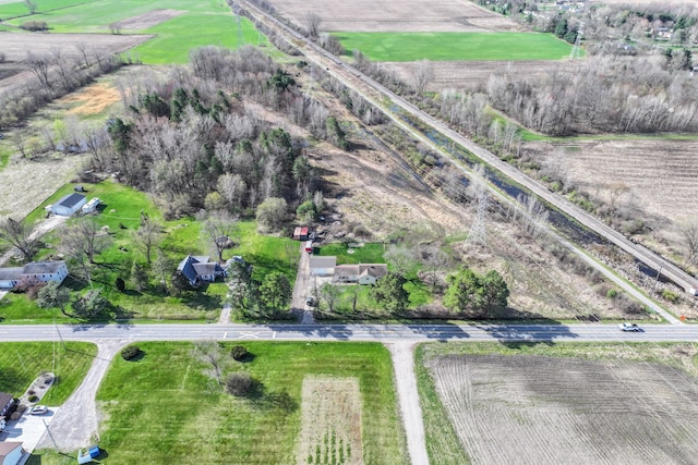 drone / aerial view with a rural view