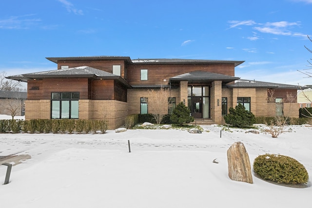 view of prairie-style house