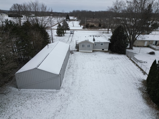 view of snowy aerial view