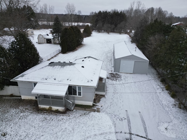 view of snowy aerial view