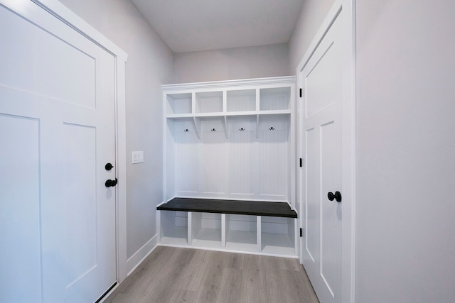 mudroom featuring light wood-type flooring