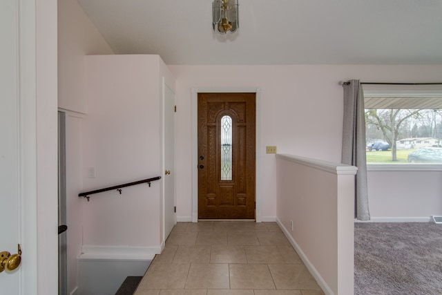 view of tiled entrance foyer