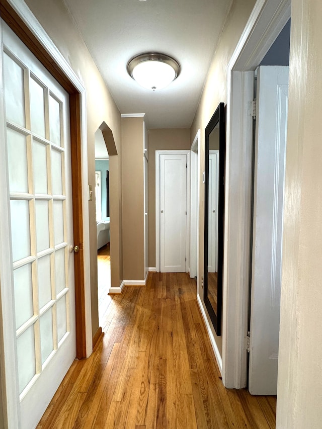 hall featuring light wood-type flooring