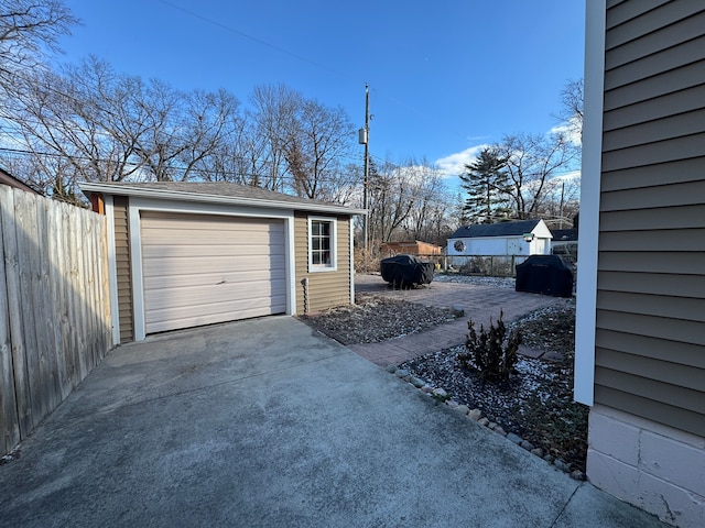 view of garage