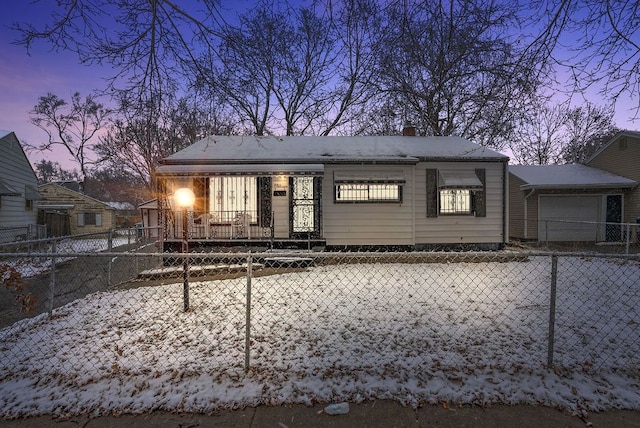 view of front of home with a garage