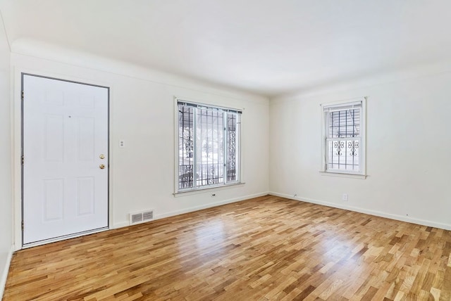 entrance foyer featuring light hardwood / wood-style flooring and a healthy amount of sunlight