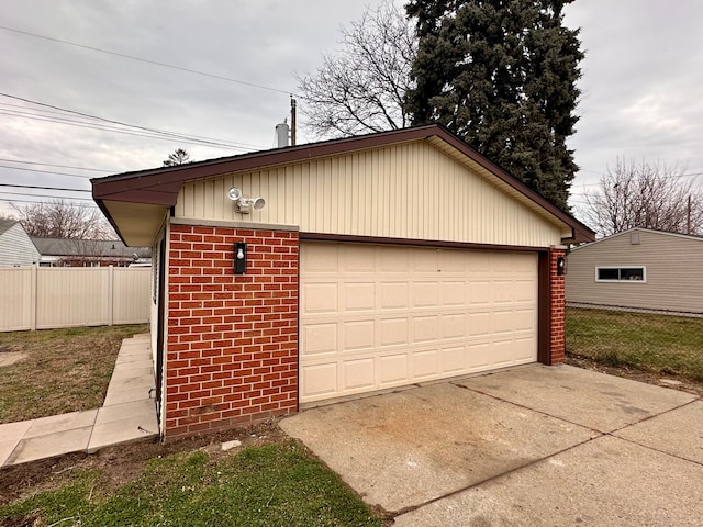 view of garage