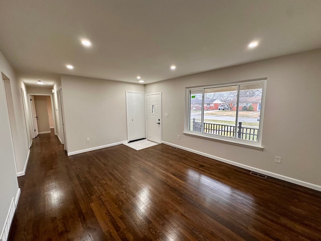 interior space featuring dark hardwood / wood-style flooring