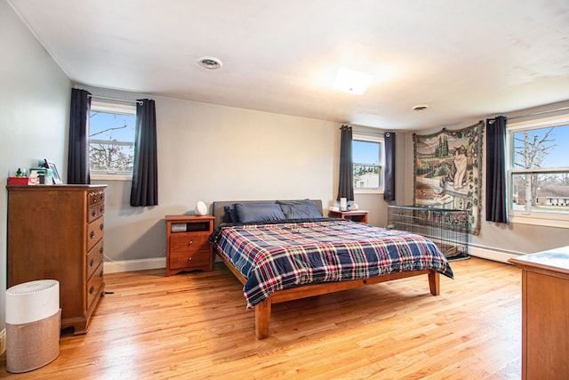 bedroom featuring light hardwood / wood-style flooring