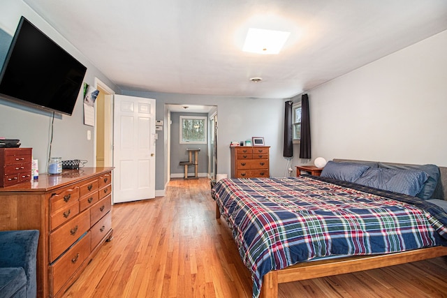 bedroom featuring light hardwood / wood-style flooring