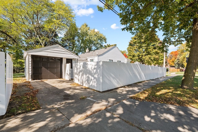 view of garage