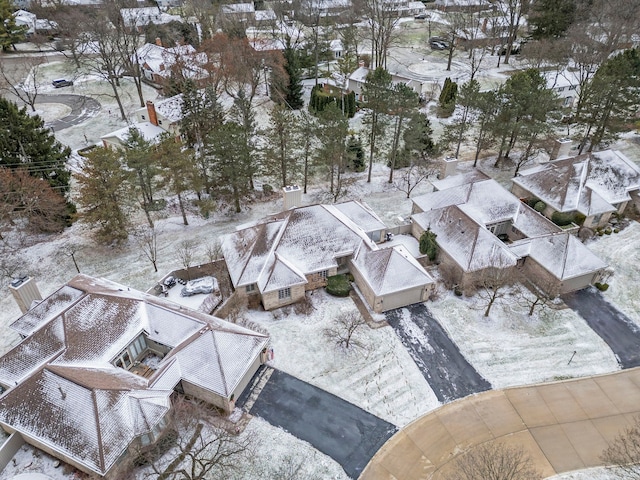 view of snowy aerial view