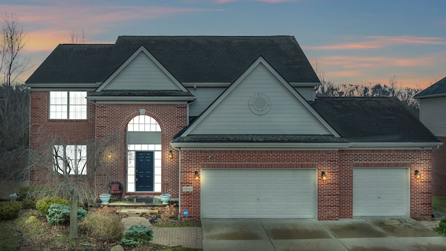 view of front of home featuring a garage