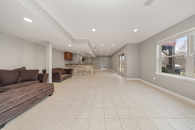 view of tiled living room