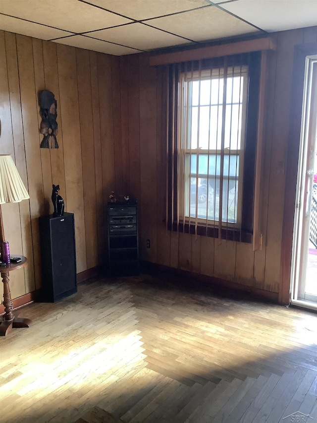 4135 Gallagher St, Saginaw, MI 48601 - unfurnished room with wood walls and light parquet floors