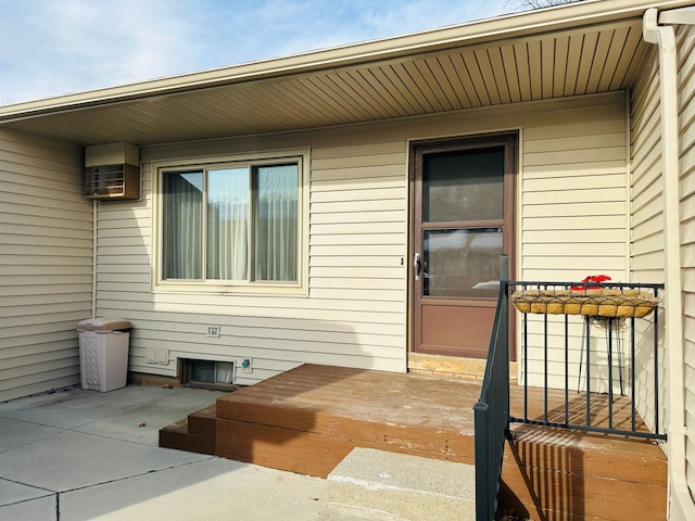 doorway to property featuring a patio