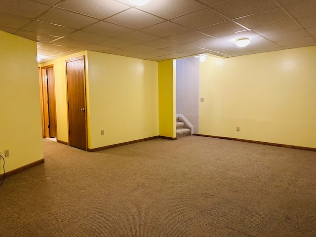 basement with carpet