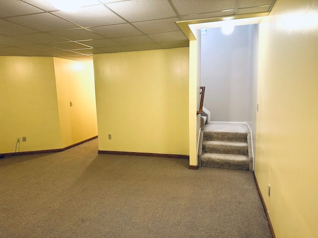 basement featuring carpet floors