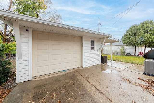 garage featuring cooling unit