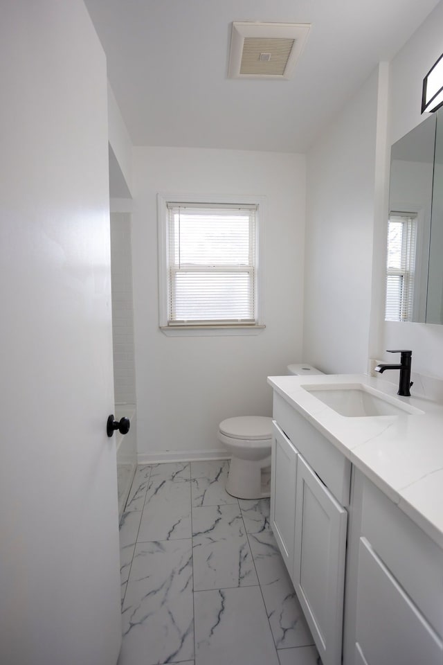 bathroom with vanity and toilet