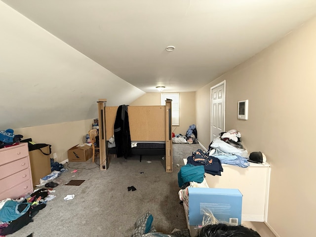 additional living space featuring carpet floors and lofted ceiling