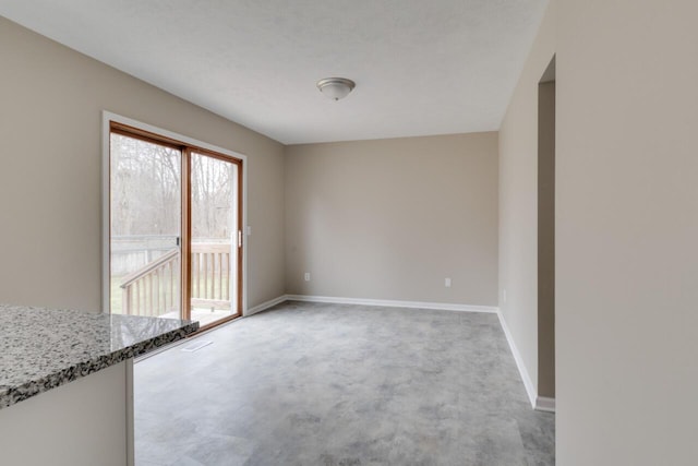 view of unfurnished dining area