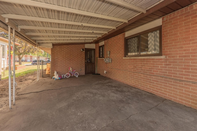 view of patio / terrace featuring a carport