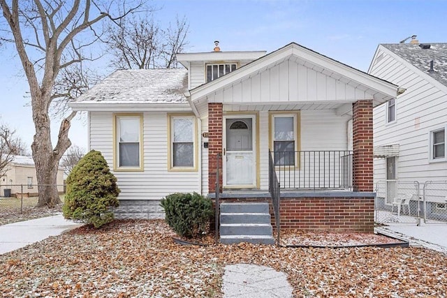 bungalow-style home with a porch