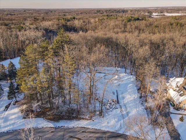 aerial view featuring a forest view