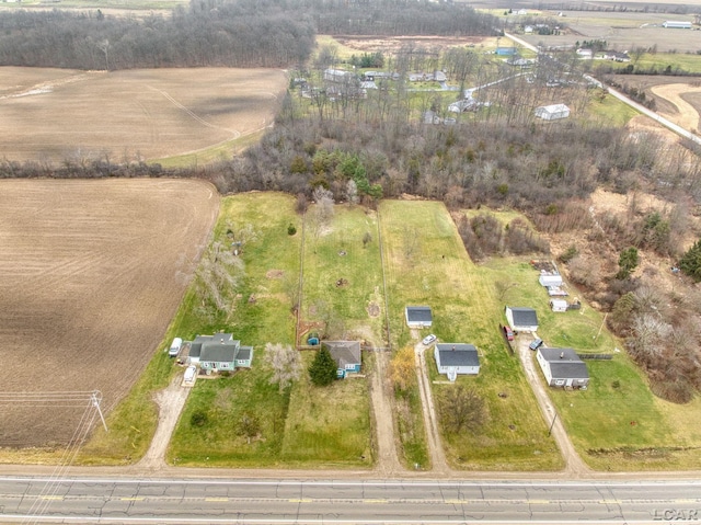 drone / aerial view featuring a rural view