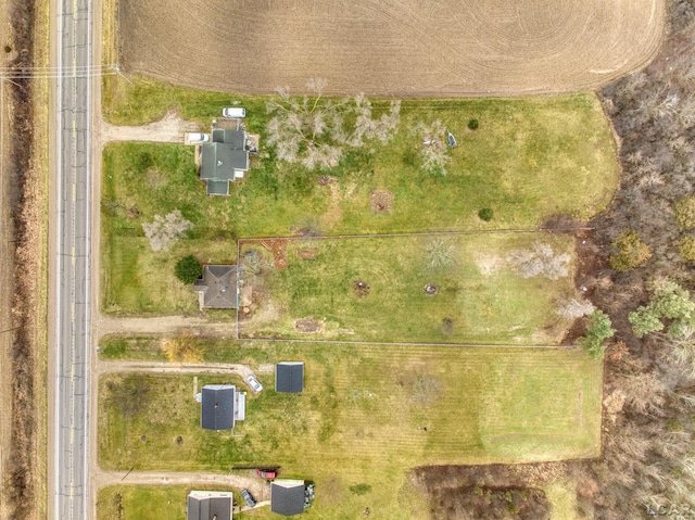 aerial view with a rural view