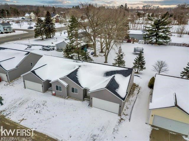 view of snowy aerial view