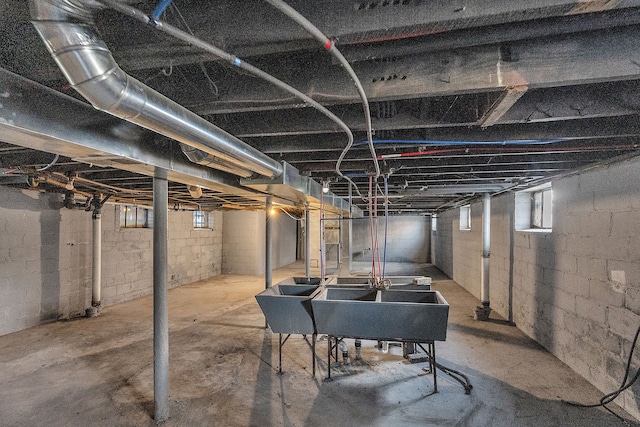 basement featuring sink