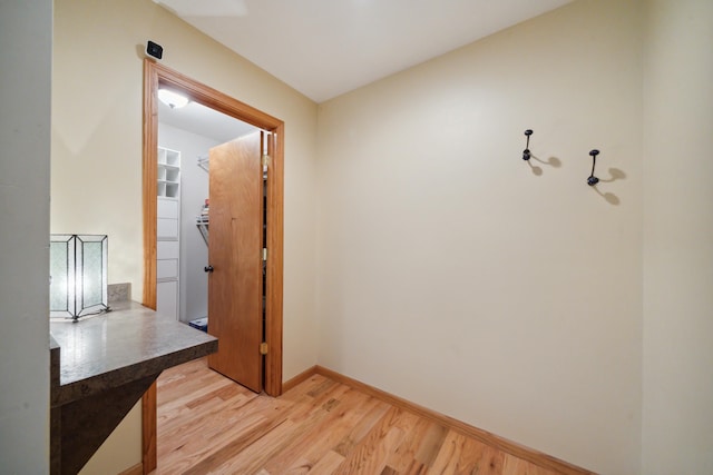 hallway featuring light wood-type flooring